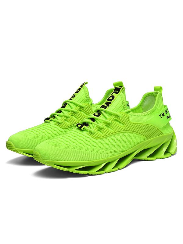 Men's Letter Label Decor Lace Up Low Top Sneakers, Casual Breathable Comfortable Sports Running Shoes, Male All-match Round Toe Shoes for Daily Wear