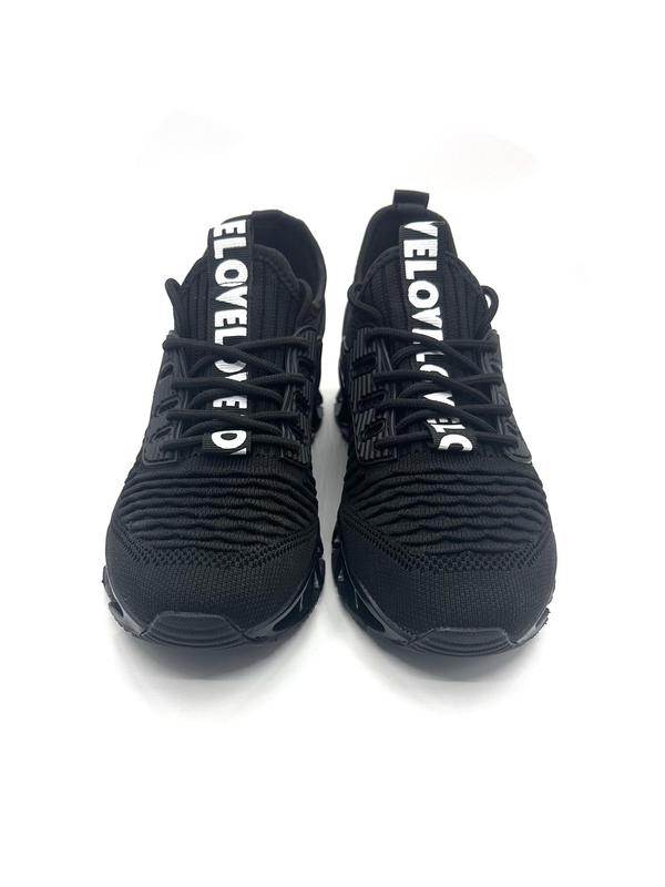 Men's Letter Label Decor Lace Up Low Top Sneakers, Casual Breathable Comfortable Sports Running Shoes, Male All-match Round Toe Shoes for Daily Wear