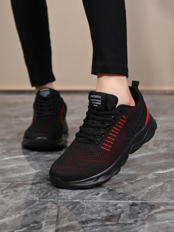 Women's Mesh Breathable Lace Up Running Shoes, Casual Comfortable Lightweight Sports Shoes, All-match Round Toe Non-slip Sneakers for Daily Wear