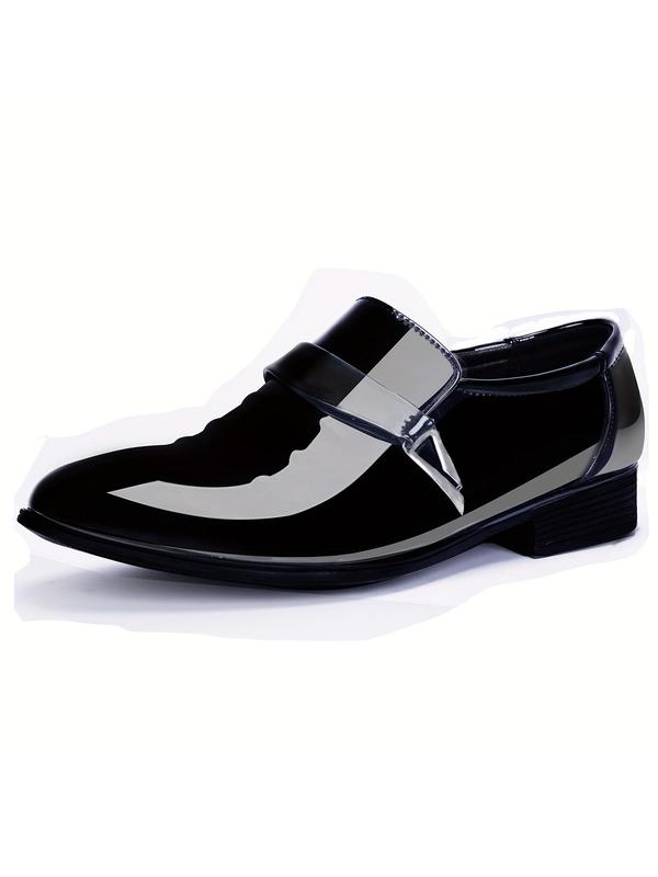 Men's Business Style Solid Color Slip-on Loafers, Fashionable Pointed Toe Dress Shoes for Work Office, Anti-slip Comfortable Shoes for Daily Wear