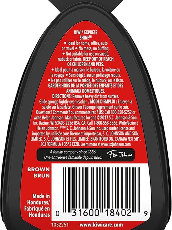 KIWI Express Shoe Shine Sponge for Leather Care - Black, 0.23 Fl Oz (Pack of 1) - Footwear, Comfort