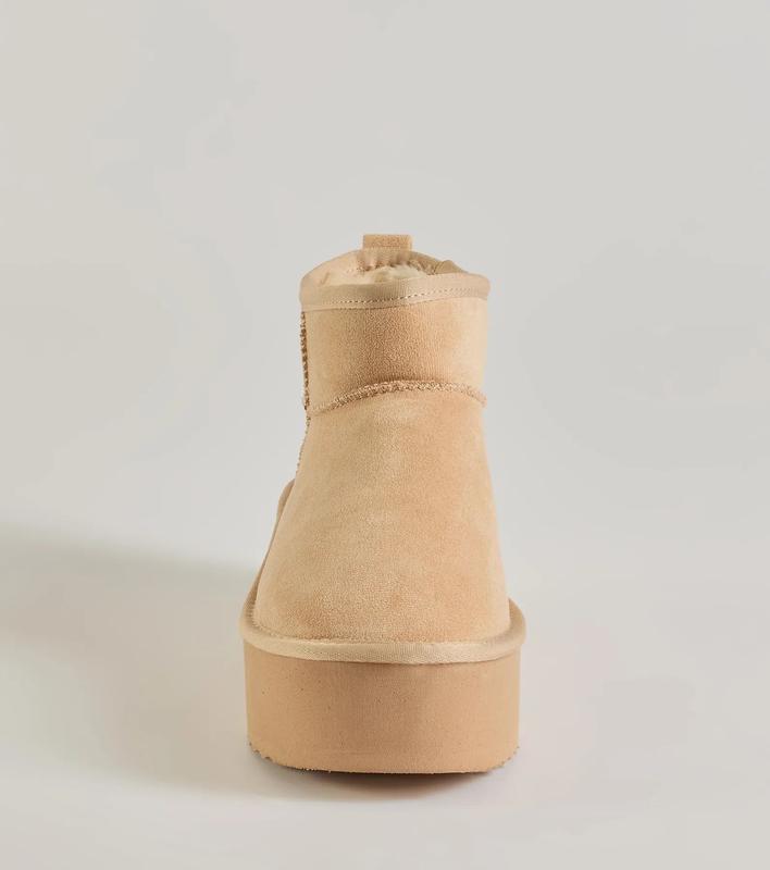 Cozy Feels Faux Sherpa Lined Platform Booties