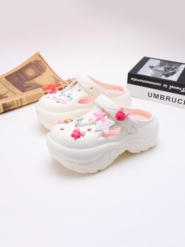 Cute Star & Bunny Design Chunky Vented Clog for Women, Soft Back To School Non-slip Sandal, Chunky Vented Classic Clogs for Daily, 2024 Summer Trendy Shoes