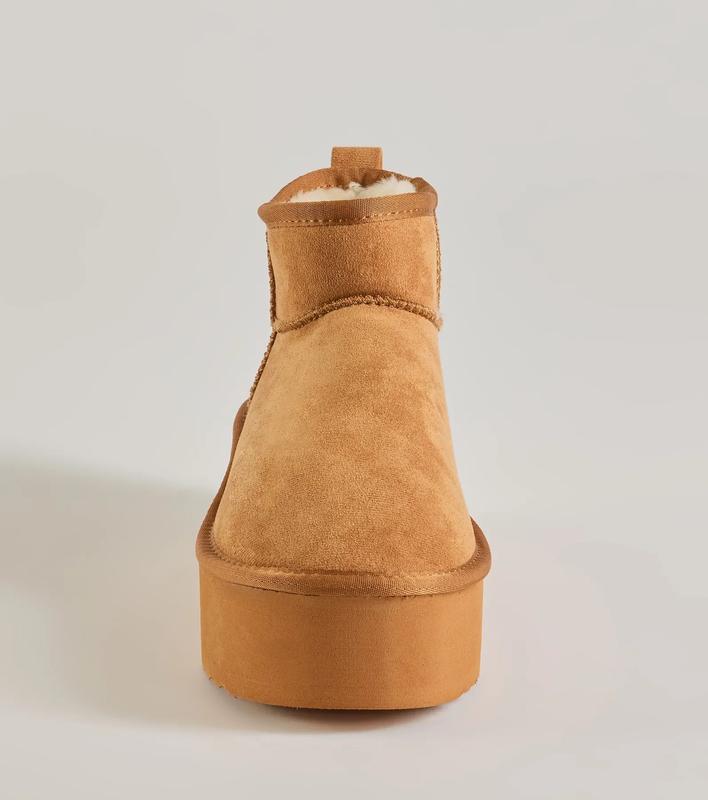 Cozy Feels Faux Sherpa Lined Platform Booties