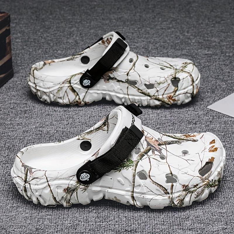 Unisex Trendy Street Style Pattern Hollow Out Clogs, Comfy Non Slip Durable Soft Sole EVA Slippers For Men & Women