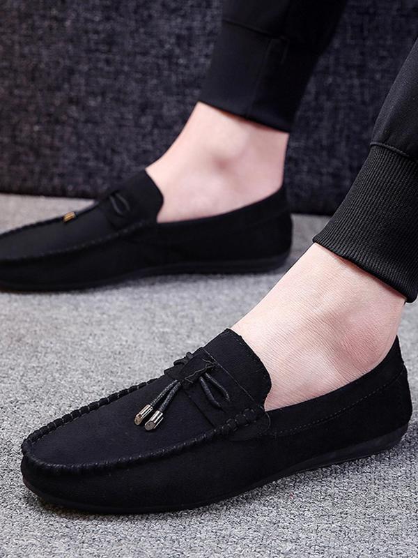 Men's Fashion Solid Color Lace up Front Square Toe Slip-on Loafers As Gift, Casual Comfortable Color Loafers for Daily Wear, Portable Slip-ons Shoes