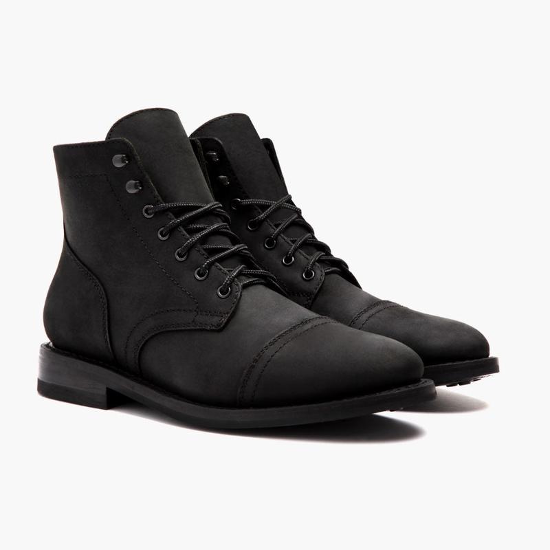 Thursday Boots Men's Captain Lace-Up Boot In Black Matte Leather