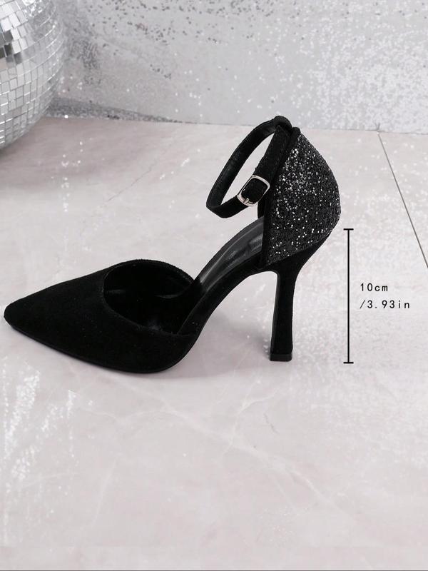 Women's Fashionable Glitterings Minimalist Heels, Elegant Pointed Toe High Heel Shoes for Party, Daily Decor, Trendy Heeled Shoes for Women & Girls