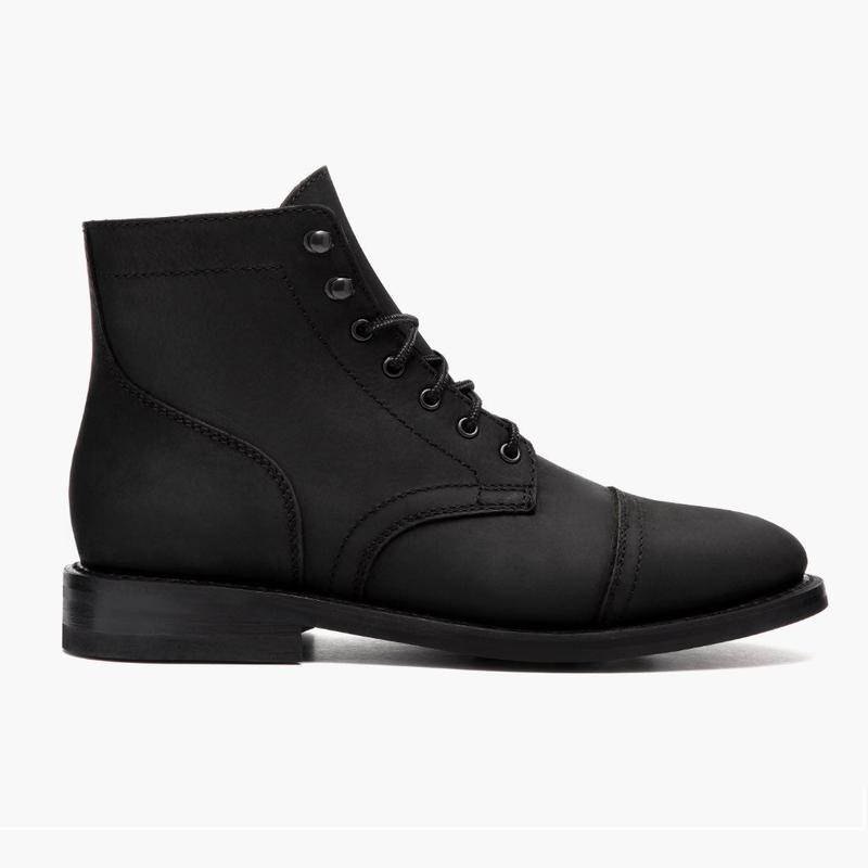 Thursday Boots Men's Captain Lace-Up Boot In Black Matte Leather