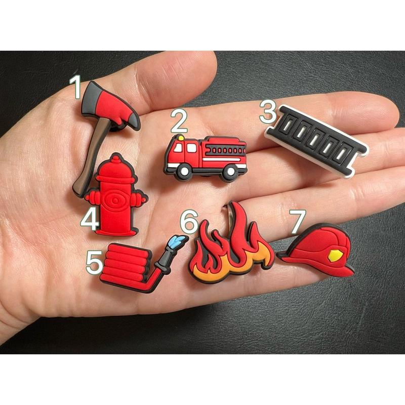 Fireman Fire fighter Theme Shoe Charms Quality JuliesDecalDesign