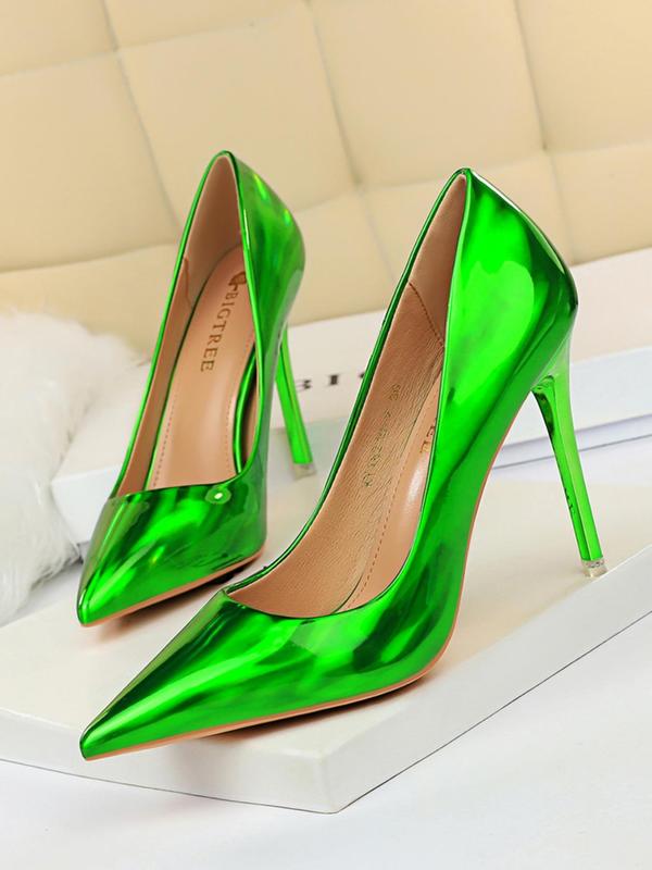 Women's Fashionable Solid Color Pointed Toe High Heels, Elegant Stiletto Heels for Party, Daily Wear for Women & Girls