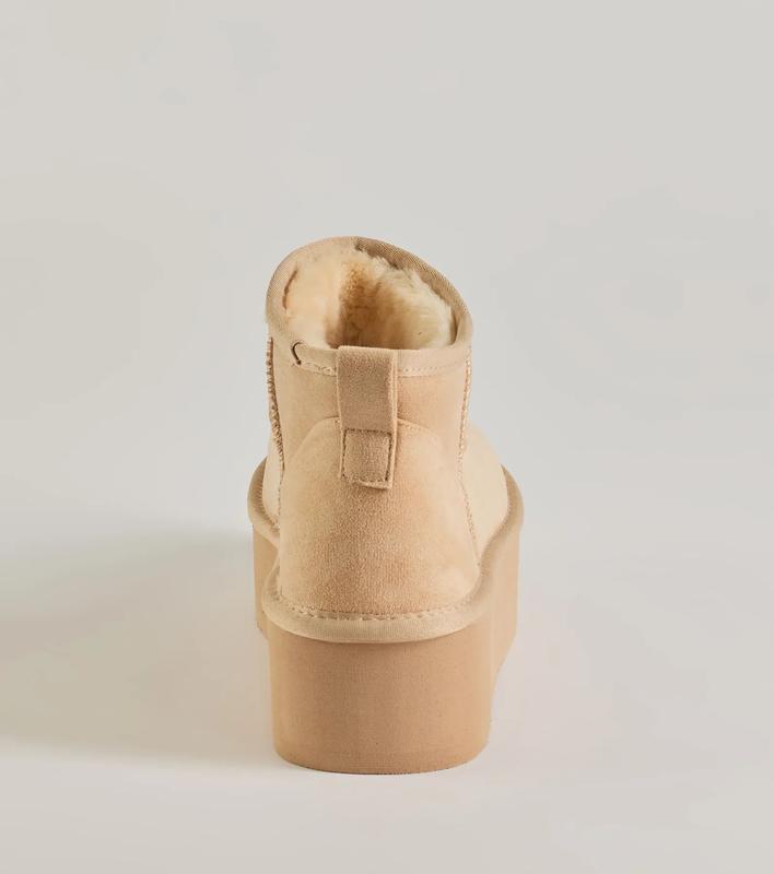 Cozy Feels Faux Sherpa Lined Platform Booties