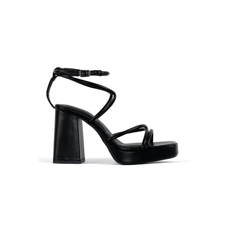 Taurus -  Ankle Strap Block High Heels