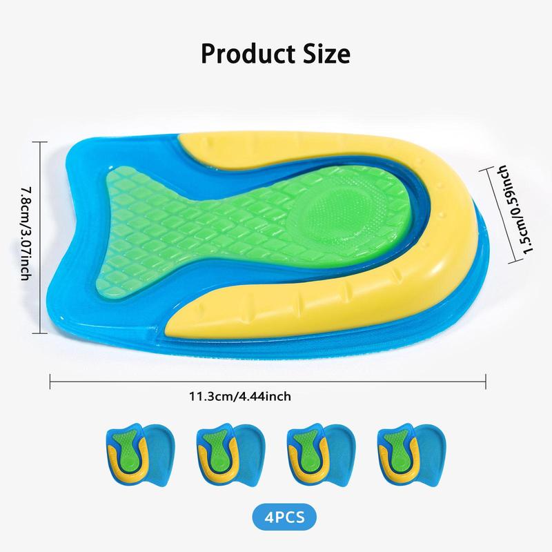 Silicone Heel Cushion (2 Pairs set), Gel Heel Protector for Plantar Fasciitis, Ankle Support Pad, Anti-slip Heel Pads for Women & Men & Chirldren, Personal Foot Care Tool