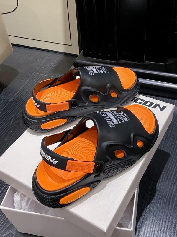 Men's Casual Colorblock Slides, 2024 New Style Comfortable Home Slippers for Summer Vacation Beach, Non-slip Wear Resistance Soft Slippers for Indoor Outdoor Wear