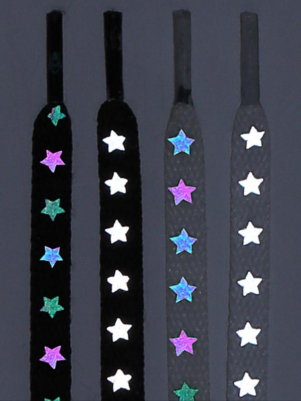 Star Pattern Shoelaces, Reflective Shoelaces for Women & Men, Shoes Accessories for Sneakers, Shoes Decorations for Daily Use