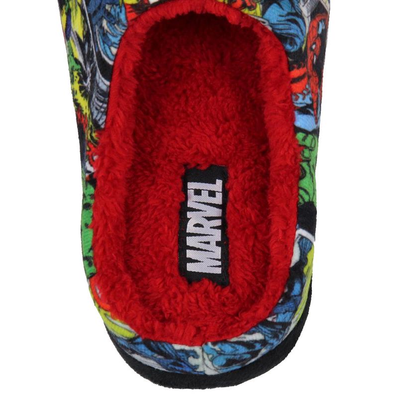 Marvel Avengers Retro Comic Strip Fleece Lined Foam Slippers For Men For Women, House Slippers for Indoors and Outdoor