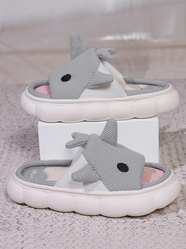 Women's Cute Cartoon Shark Design Slippers, 1 Pair Casual Soft Novelty Home Slippers for Indoor and Outdoor Wear, Trendy Soft Comfortable Home Slippers for Daily Wear