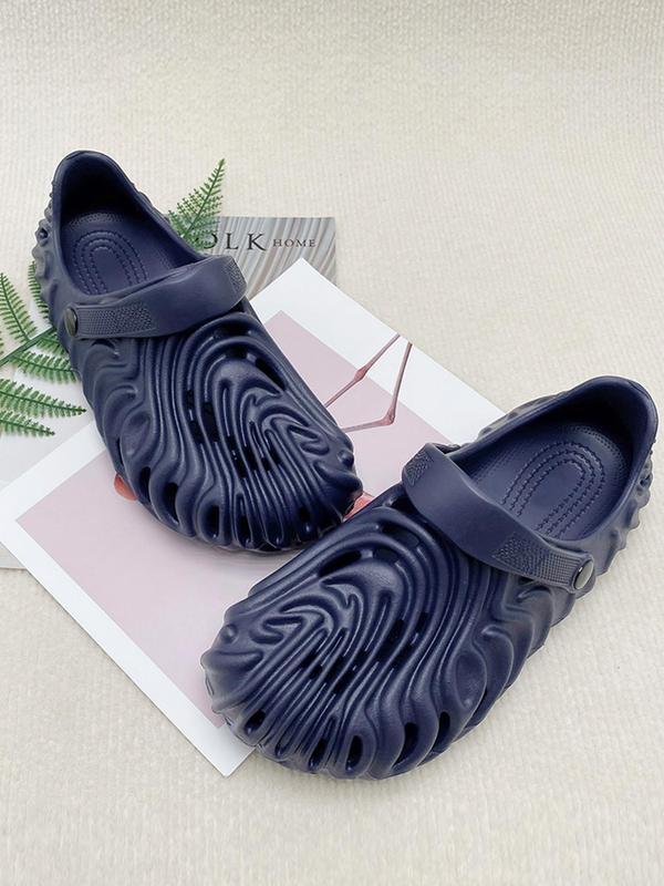 Women's Textured Design Clogs, Casual Comfortable Breathable Clogs for Beach, Fashionable Shoes for Indoor & Outdoor Wear