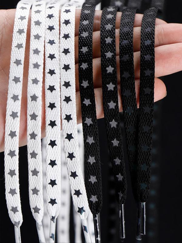 Star Pattern Shoelaces, Reflective Shoelaces for Women & Men, Shoes Accessories for Sneakers, Shoes Decorations for Daily Use