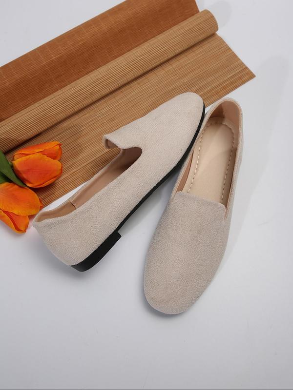 Women's Solid Slip on Flats, Casual Comfortable Breathable Flat Shoes, Lightweight All-match Commuter Shoes for Work & Daily Wear Designer