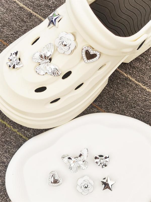 Cute Bow & Flower  Heart & Star Shaped Shoe Charms, Fashionable Shoe Buckles, Diy Shoes Decorations for Women & Girls, Removable Shoes Accessories (shoes Not Included), for Fall Outfits Fall Freshness