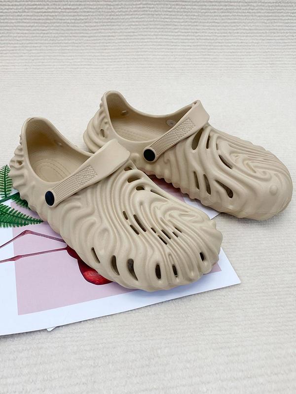 Women's Textured Design Clogs, Casual Comfortable Breathable Clogs for Beach, Fashionable Shoes for Indoor & Outdoor Wear