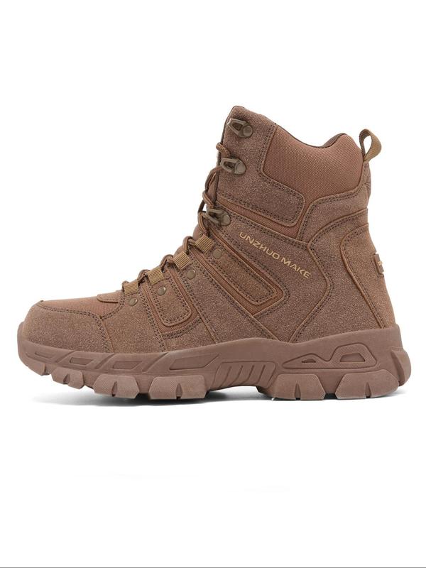 Men's Fashionable High Top Lace Up Work Boots, Casual Comfortable Non-slip Boots for Outdoor Adventure, Durable Shoes for Daily Wear