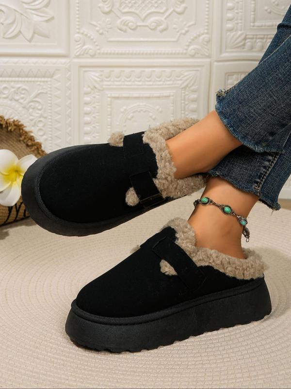 Women's Fashionable Fluffy Slippers, Fall Casual Soft Comfortable Home Slippers, Warm Slippers for Indoor & Outdoor Use for Fall & Winter, Fall Outfits, Fall Freshness Indoor Slippers