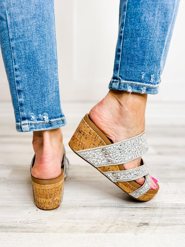 Corkys Sparkler Criss-Cross Wedges in Silver