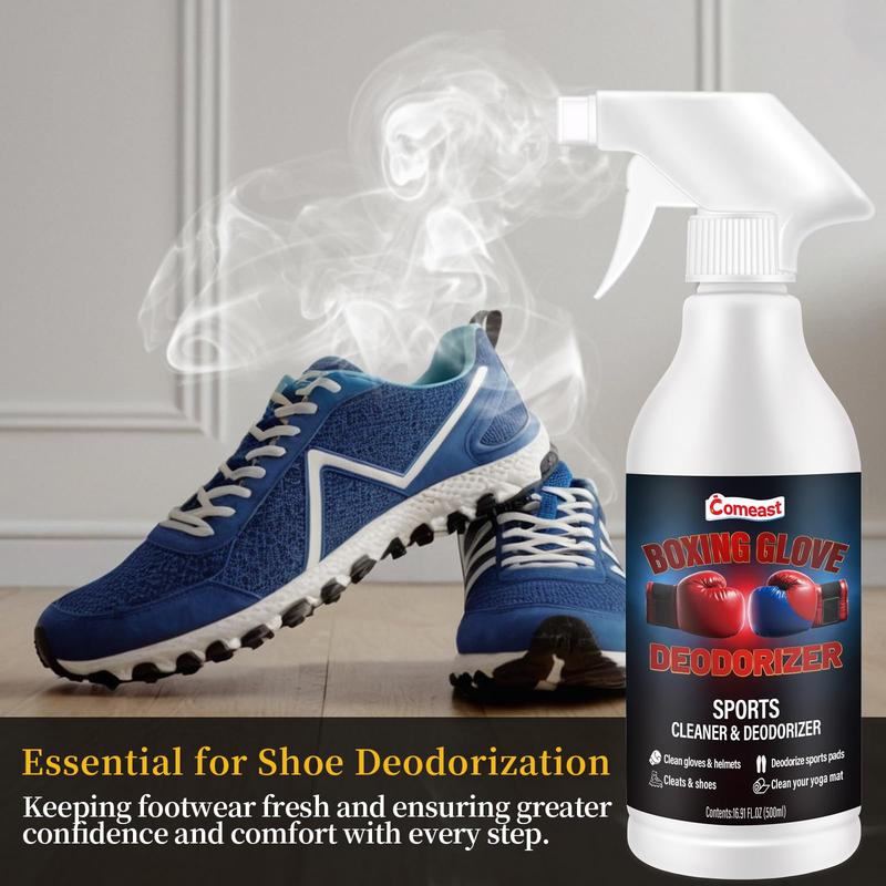 Boxing Glove Deodorizer Cleaner Spray（with Desiccant), Gym Equipment & Shoe Odor Eliminating Spray, Yoga Mat Cleaner, Natural Plant Based Sports Deodorizer, 16.91Fl Oz