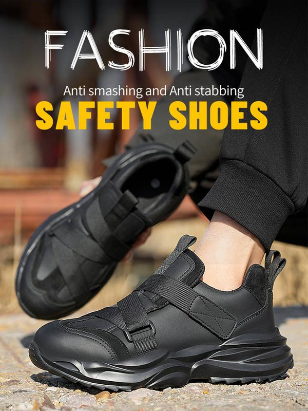 Men's Casual Lace Up Low Top Work Safety Shoes, Lightweight Breathable Comfortable Anti-smash and Anti-puncture Shoes for Daily Wear, Perfect for Students and Outdoor Sports Work Construction Shoes