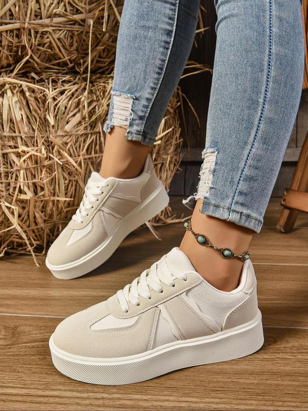 Women's Fashionable Solid Color Slip on Sneakers, Casual Comfortable Platform Shoes for Daily Wear, Female All-match Round Toe Shoes for Daily Wear