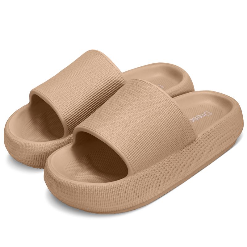 Men's Women's Quick Dry Open-Toe Slippers Cloud House Massage Shower Sandals EVA Winter Platform Anti-Slip Pillow Slippers