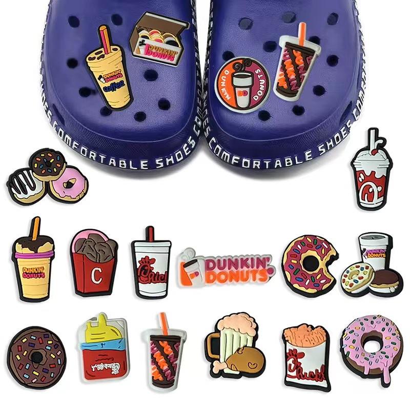 23 Pcs Donuts Charms for Clog Shoes Decoration, Sweet Cake Charms Accessories for Adult Footwear Comfort Water Proof Bedroom Bridal Knee Parent