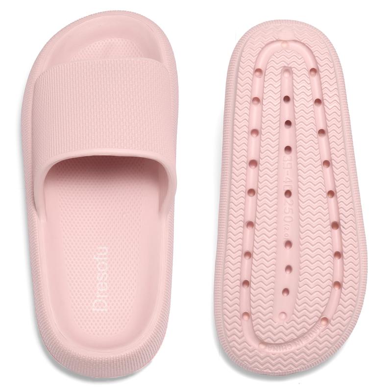 Men's Women's Quick Dry Open-Toe Slippers Cloud House Massage Shower Sandals EVA Winter Platform Anti-Slip Pillow Slippers