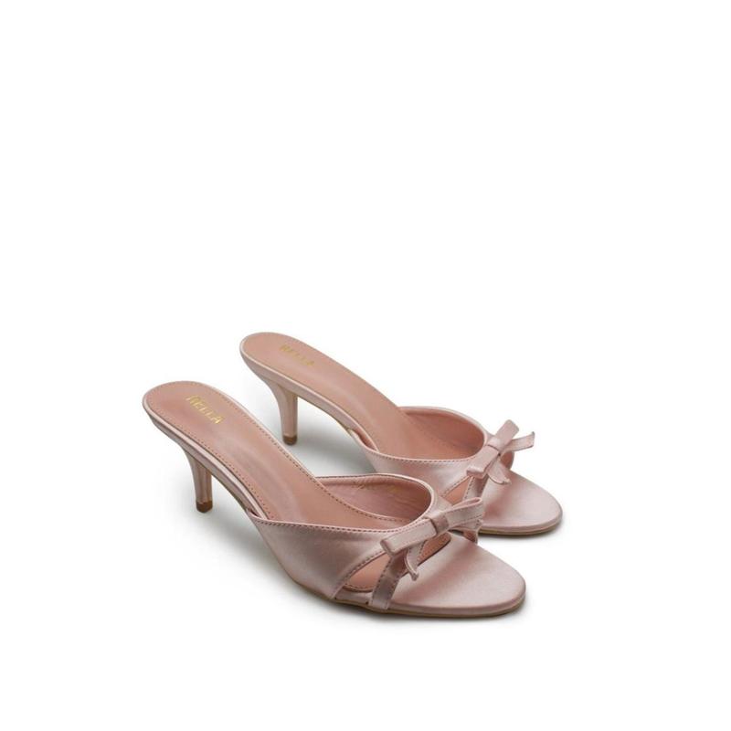 Delia Bow Heel - Pink Satin