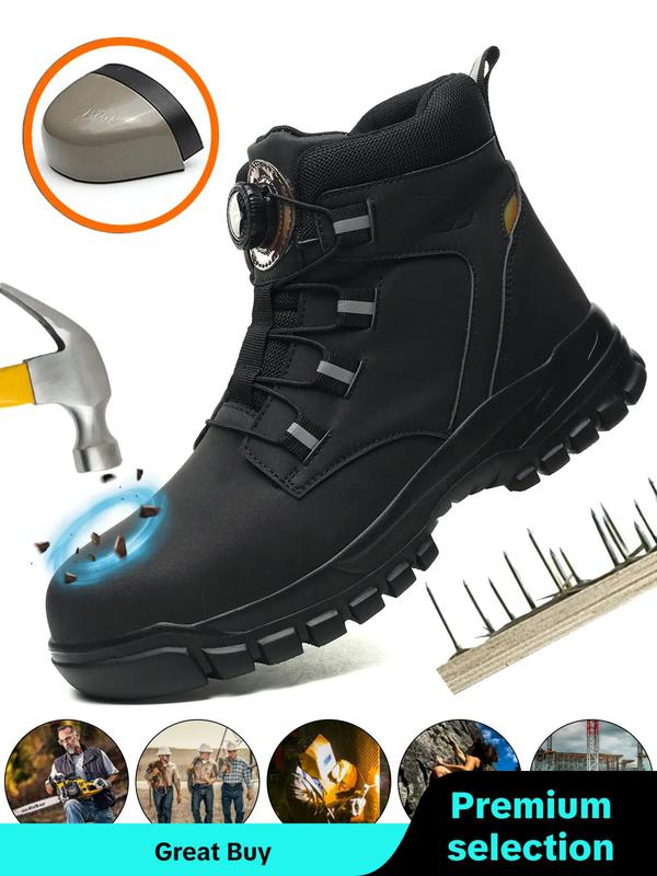 Men's Steel Toe Cap Work Shoes, Breathable Comfortable Safety Shoes, Non-slip Safety Shoes for Outdoor Work