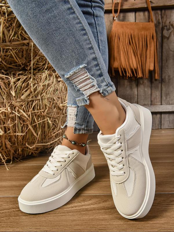 Women's Fashionable Solid Color Slip on Sneakers, Casual Comfortable Platform Shoes for Daily Wear, Female All-match Round Toe Shoes for Daily Wear