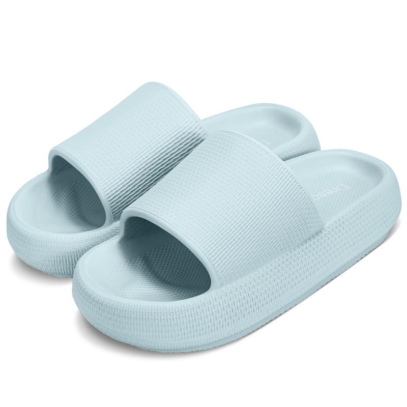 Men's Women's Quick Dry Open-Toe Slippers Cloud House Massage Shower Sandals EVA Winter Platform Anti-Slip Pillow Slippers