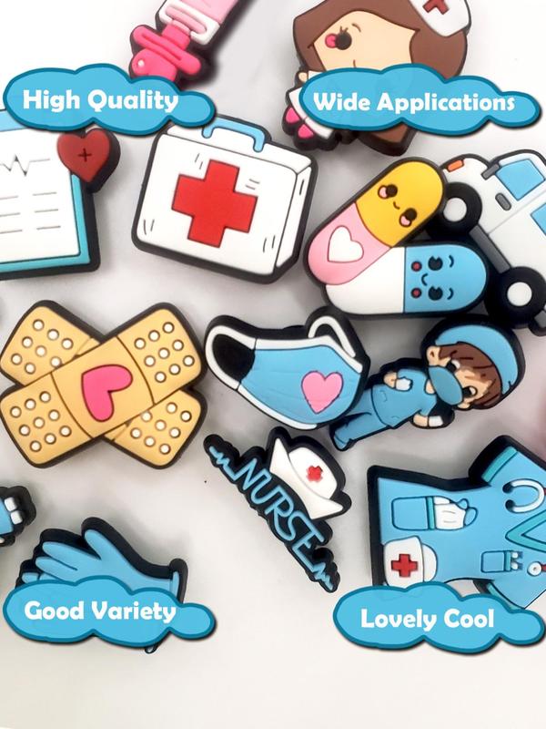 Cute Doctor Series Shoe Charms, Cartoon Nurse Themed Shoe Decoration Charms, Fashionable Shoes Decoration for Clogs, Shoes DIY Decoration