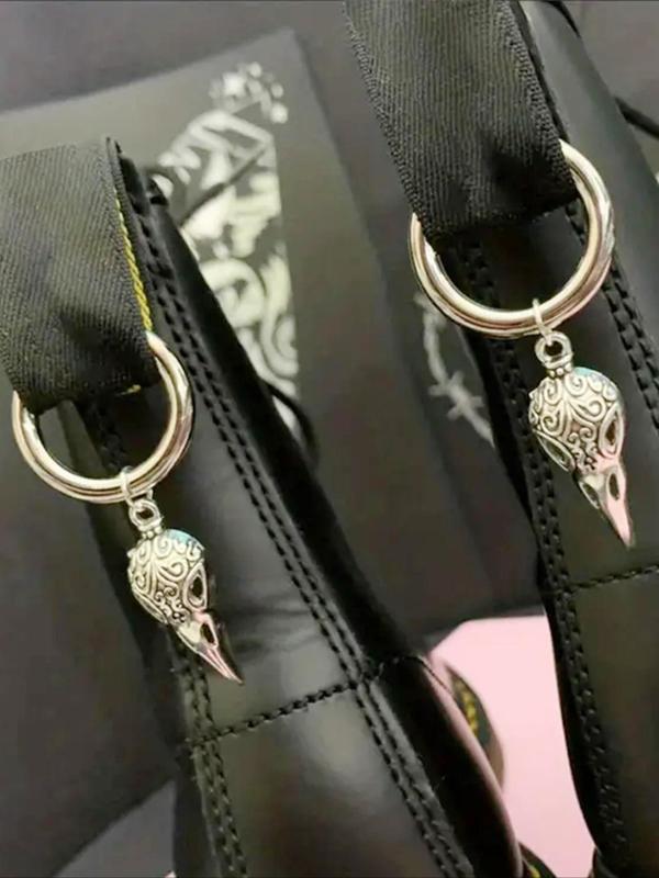 Punk Style Bird Design Shoe Charms, Fashionable Novelty Hollow Out Design Shoe Decoration Charms, Shoes Decorations for Boots and High Heels