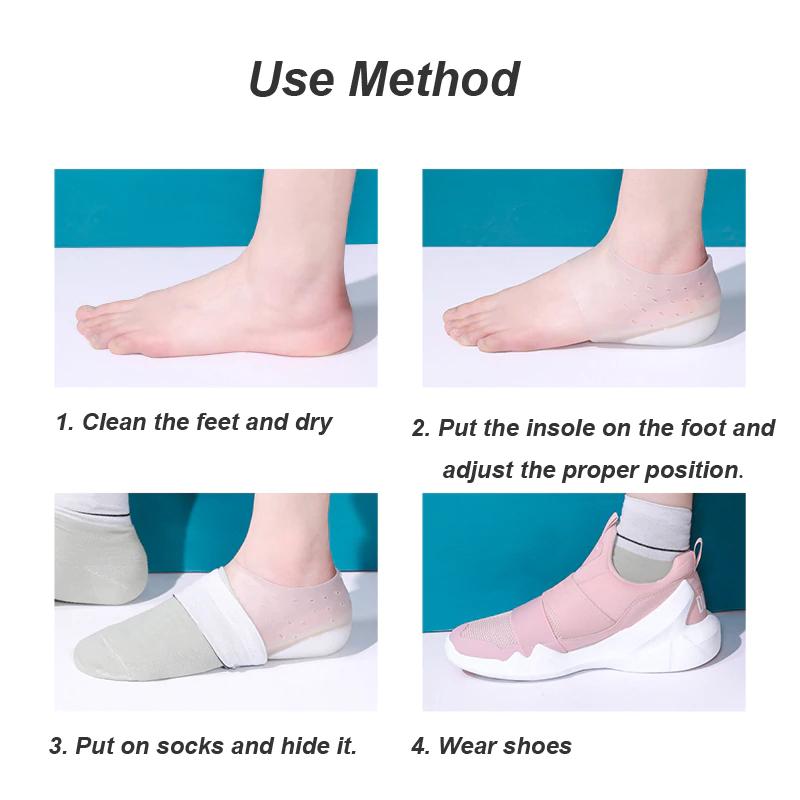 5 6CMConcealed Footbed Enhancers Invisible Height Increase Silicone Insoles Pads