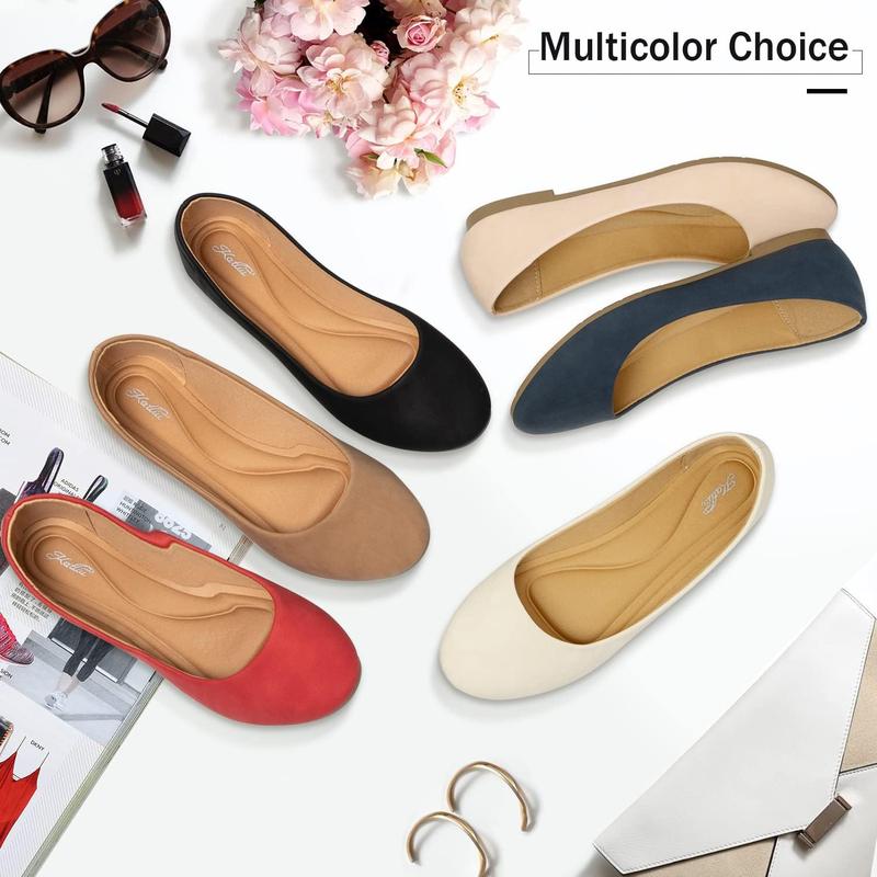 [Fall New Arrivals] Katliu Women Super Comfortable Flats Round Toe Ballet Flats Slip on Walking Flat Shoes repetto  ballet flats