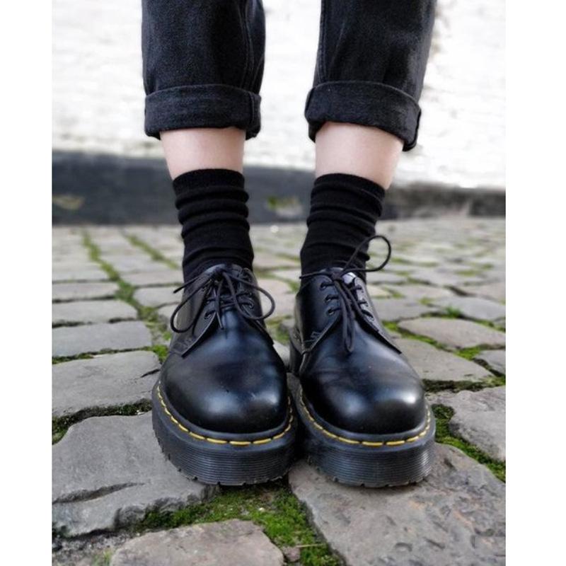 Thick soled Martin boots with low top and 3 holes for casual wear