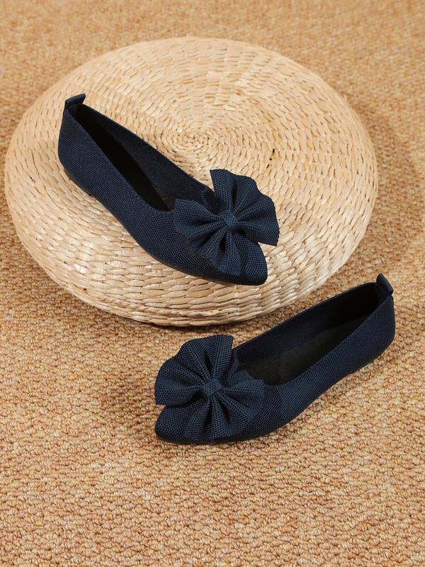 Women's Fashionable Bowknot Design Slip on Flats, Casual Comfortable Breathable Flat Shoes, All-match Commuter Shoes for Work & Daily Wear