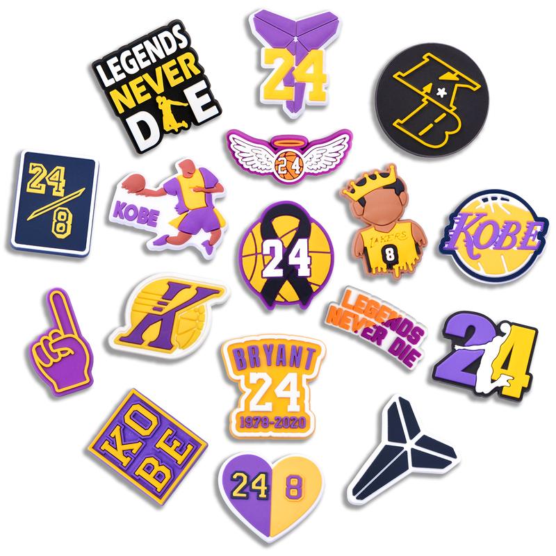 Kobe Baseball Croc Charm 17PCS PVC Clog Pins Accessories Party Favors Birthday Gifts Holidays Decoration for Boys Women Girls