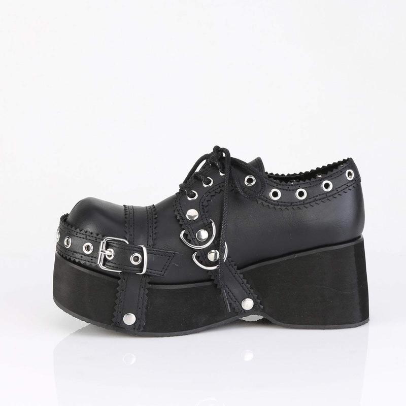 Demonia Dank-28 Black Vegan Leather Platforms