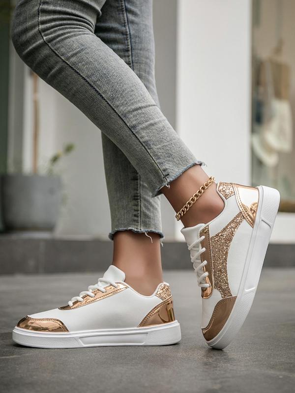 Women's Fashionable  Low Top Sneakers, Casual Comfortable Sports Shoes for Daily Wear, Trendy All-match Sneakers for Women & Girls