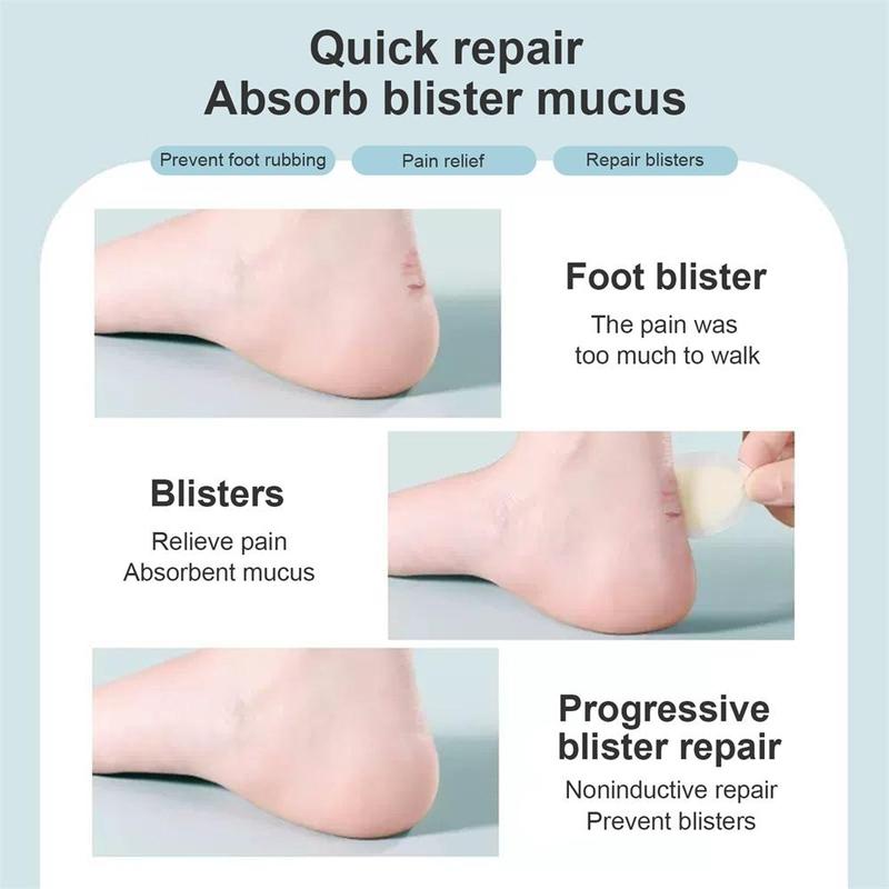 Gel Blister Cushion (50pcs), Invisible Seal Adhesive Heel Support for Blister, Waterproof Blister Pad Guard, Gel Blister Cushion, Heel Blister Protection Patch for Toes Heel Blister Prevention